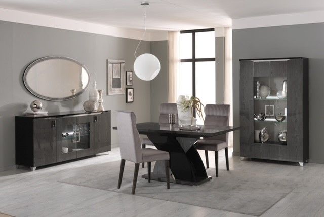 Metropol Grey - Italian - Extendable Dining 7pc Set - Image 2