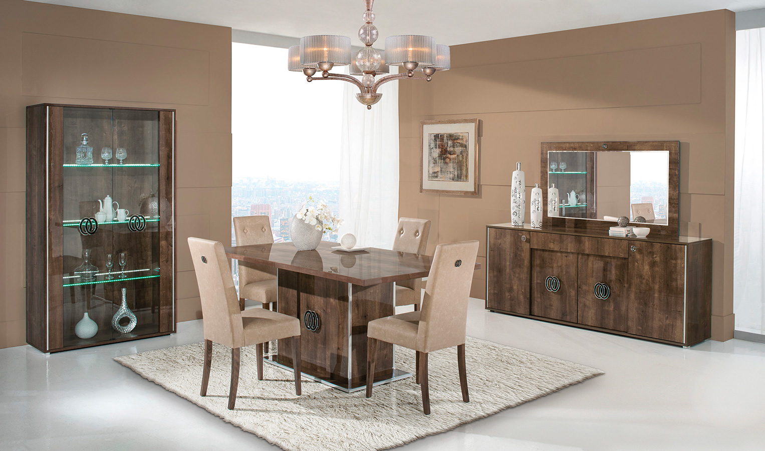 Athen Rovere Monte Italian 2 Door Vitrine - Image 3