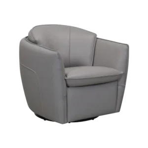 Swirl - swivel accent chair - Light Grey Leather