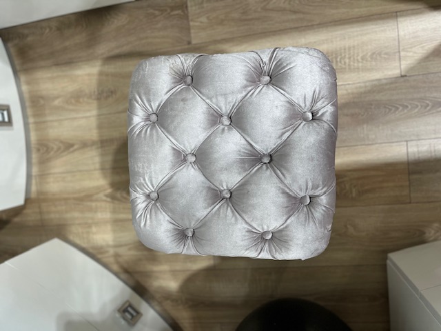 CUBE TUFTED FABRIC FOOTSTOOL - Image 2