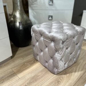 CUBE TUFTED FABRIC FOOTSTOOL