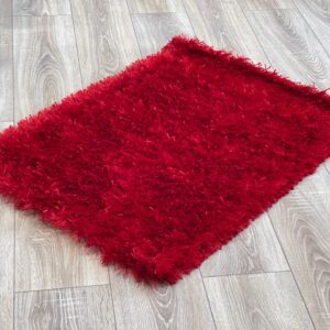 Shaggy Rug - 24'' x 36'' Polyester & Fine Polyester - Red