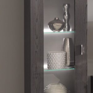 Metropol Grey Italian 1 Door Display Cabinet