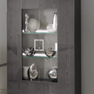 Metropol Grey Italian 2 Door Display Cabinet