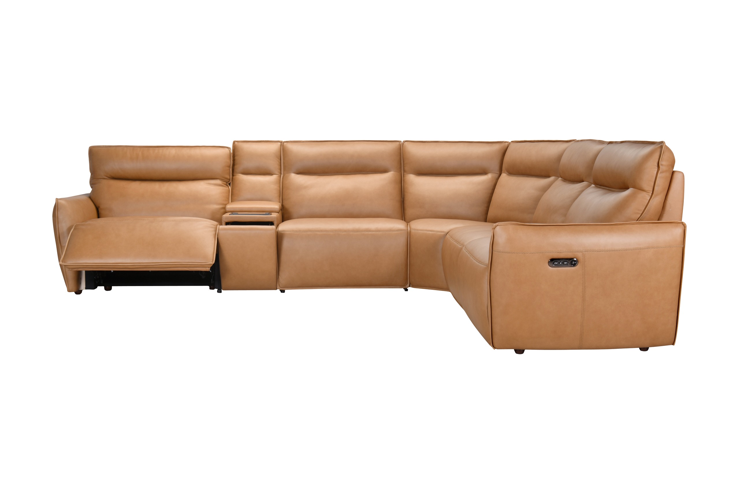 Charlotte - Sectional 6pc Leather power recliner sofa with Multifunctional console - Image 6