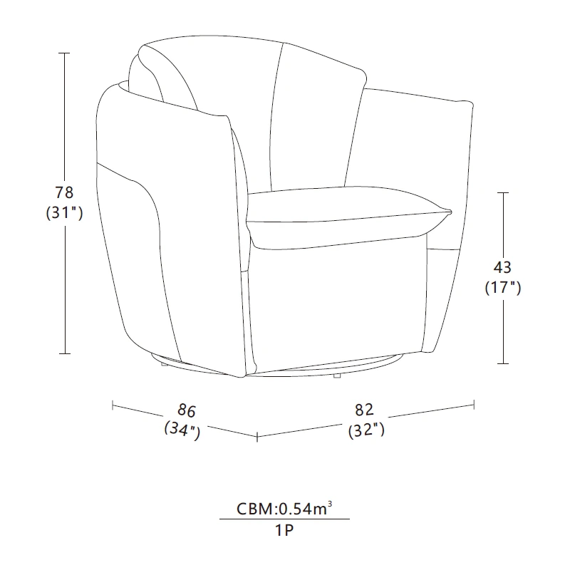 Swirl - swivel accent chair - Grey Leather - Image 3