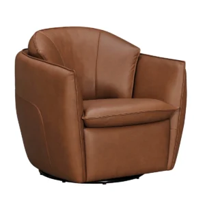 Swirl - swivel accent chair - Tan Leather