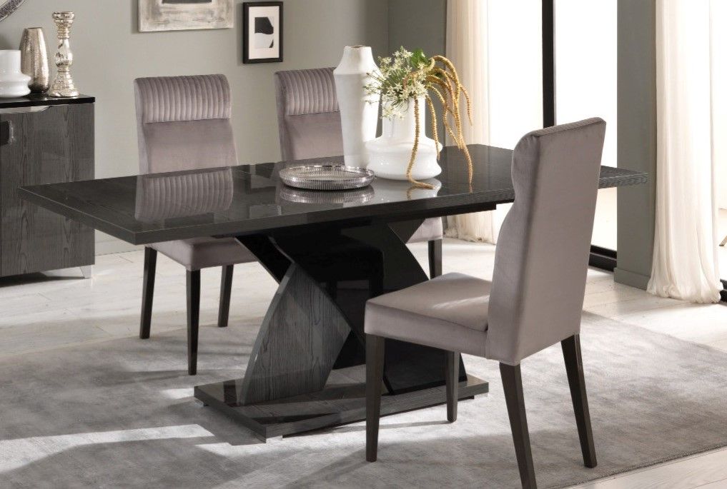 Metropol Grey - Italian - Extendable Dining 7pc Set - Image 5