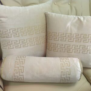 Cushion - Velvet stock 5 Ivory& Gold crystal