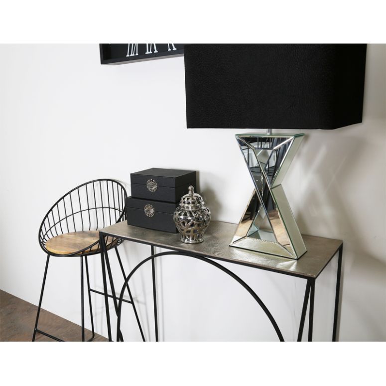 Black and Nickel Console Table - Image 2
