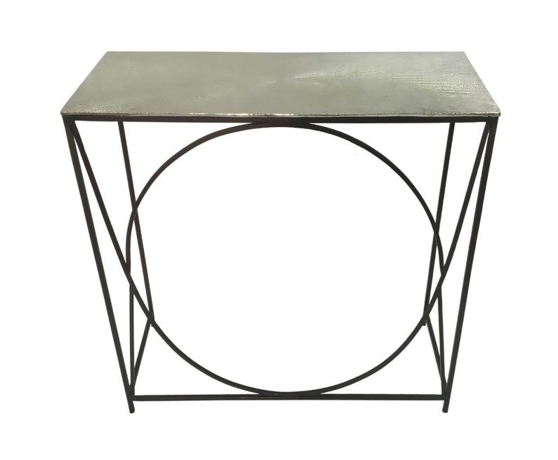 Black and Nickel Console Table