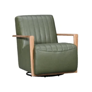 DECOR - Leather Accent Chair - Moss
